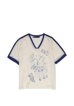 Bimba y Lola fruit-logo graphic-print side-stripe T-shirt - White