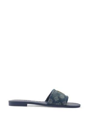 GUESS USA Elysone monogram-print logo-patch sandals - Blue