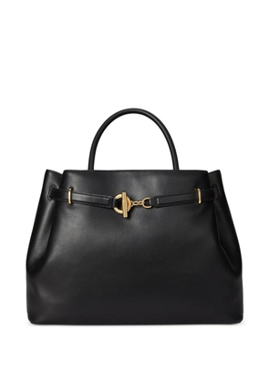 Lauren Ralph Lauren large Blaike toggle-clasp leather tote bag - Black
