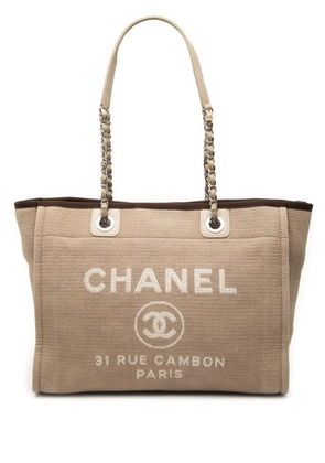 CHANEL Pre-Owned 2013-2014 Small Canvas Deauville tote bag - Brown