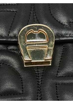 Aigner Vintage Genoveva horseshoe-embossed tote bag - Black