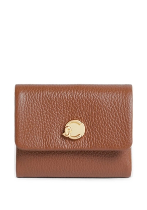 Coccinelle small C-Me logo-plaque pebbled wallet - Brown