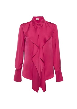 Alexander McQueen Pre-Owned ruffled silk shirt - Pink