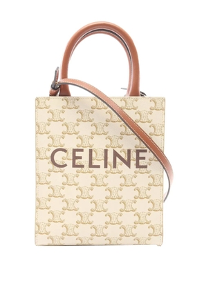 Celine Pre-Owned 2010-2026 Mini Triomphe Coated Canvas Vertical Cabas satchel - White