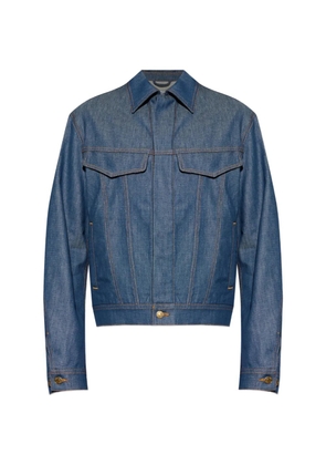 Moschino contrast-stitch denim jacket - Blue