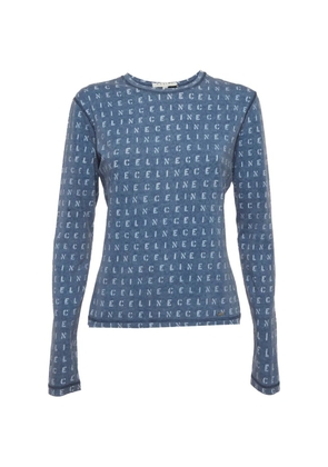 Celine Pre-Owned logo-print long-sleeve top - Blue