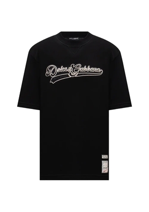 Dolce & Gabbana logo-embroidered patch-detail T-shirt - Black
