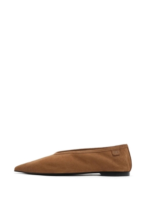 Bimba y Lola pointed-toe suede-finish ballet flats - Brown