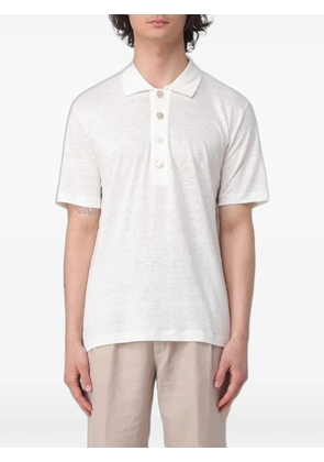 Eleventy short-sleeve linen polo shirt - White