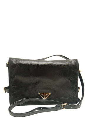 Prada Pre-Owned 2013-2026 Crinkled Calfskin crossbody bag - Black