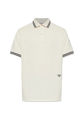 Moncler logo-embroidered polo shirt - Neutrals