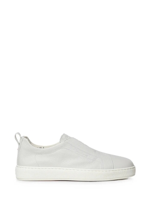 Santoni slip-on grained leather sneakers - White
