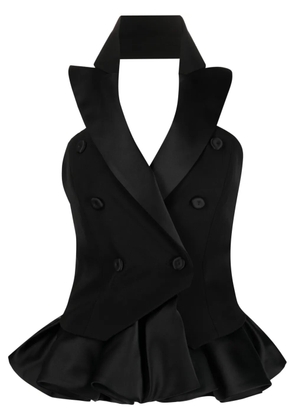 Moschino double-breasted sleeveless blazer top - Black