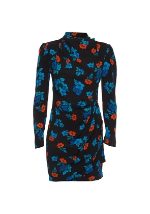 Maje floral-print mini dress - Black
