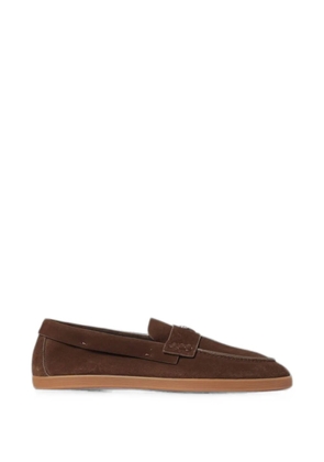 Cesare Paciotti calf suede logo-plaque loafers - Brown