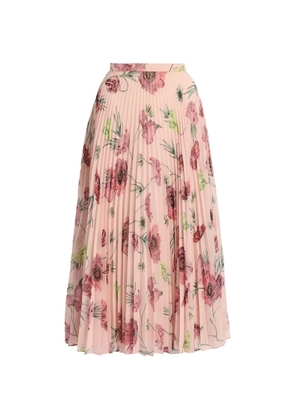 ERDEM floral-print pleated midi skirt - Pink