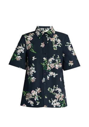 ERDEM floral-print cotton shirt - Blue