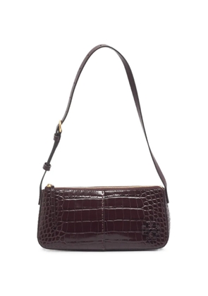 Tory Burch McGraw Wedge croc-embossed shoulder bag - Purple