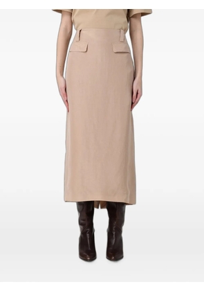 Fabiana Filippi belt-loop flap-detail midi skirt - Neutrals