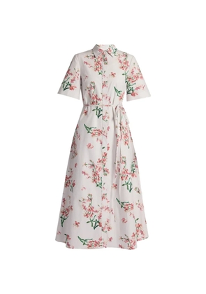 ERDEM floral-print cotton-poplin midi dress - White