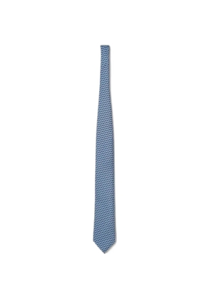 Zegna palm-print silk tie - Blue