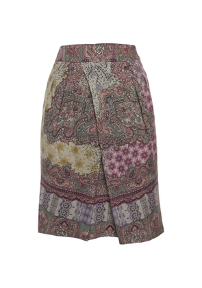 Etro Pre-Owned Paisley-print overlay mini skirt - Green