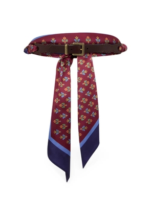 ETRO leather belt with printed scarf - Red