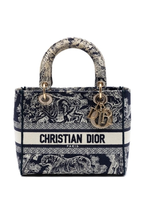 Christian Dior Pre-Owned 2021 Medium Embroidered Canvas Toile de Jouy Lady D Lite satchel - Blue