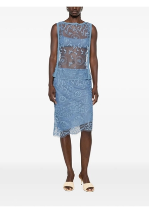 SIR. Leif mesh midi skirt - Blue