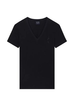 Armani Exchange stud-embellished V-neck T-shirt - Black
