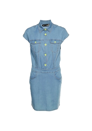 Love Moschino denim shirt midi dress - Blue