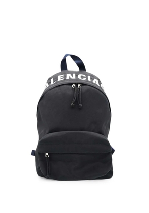 Balenciaga logo-embroidered backpack - Black