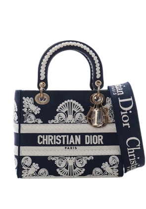 Christian Dior Pre-Owned 2021-2026 Medium Embroidered Canvas Cornely Lady D Lite satchel - Blue