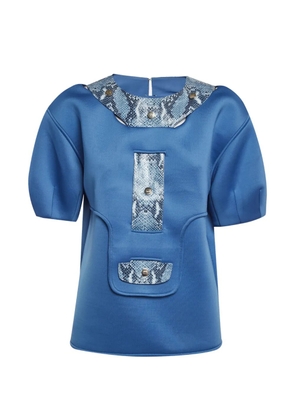 Elisabetta Franchi snake-print short-sleeve T-shirt - Blue