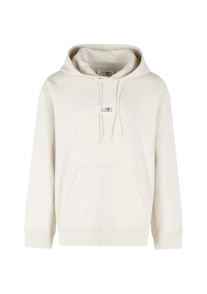 MM6 Maison Margiela Numeric logo-patch hoodie - White