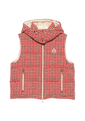 Moncler houndstooth-pattern padded gilet - Neutrals