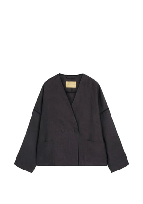 MOMONÌ Astre double-breasted linen jacket - Grey