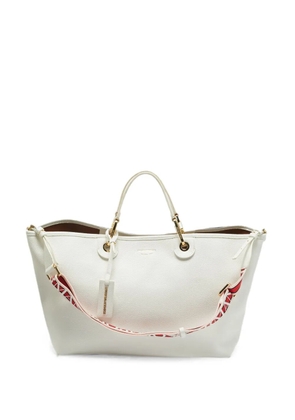 Emporio Armani Pre-Owned medium MyEA pebble-effect tote bag - White
