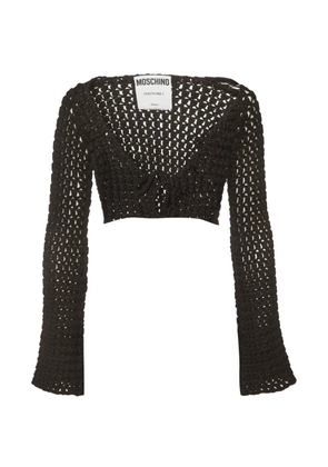 Moschino Pre-Owned Couture open-knit cropped sweater - Black