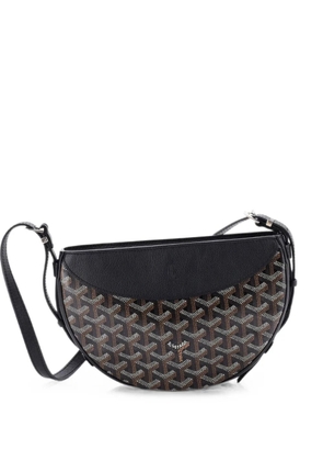Goyard Pre-Owned Hirondelle Coated Canvas and Leather shoulder bag - Black
