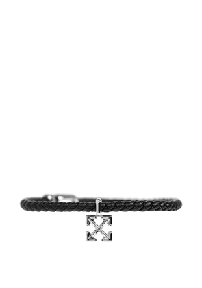 Off-White braided leather Arrows bracelet - Silver