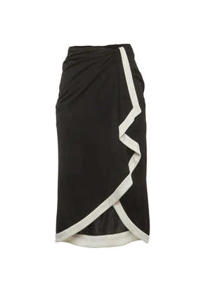 Ralph Lauren Vintage draped contrast-trim midi skirt - Black