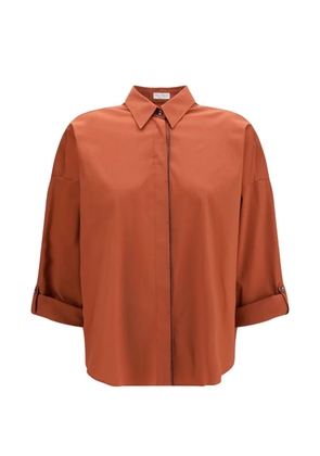 Brunello Cucinelli Monili-trim poplin shirt - Orange