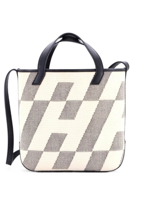 Hermès Pre-Owned Cabas H en Biais Tote Canvas with Leather 27 shoulder bag - Black
