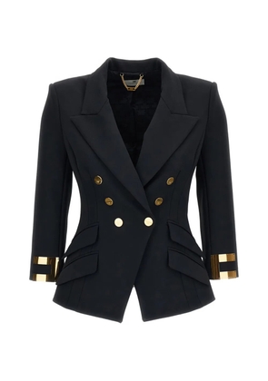 Elisabetta Franchi double-breasted logo-cuff jacket - Black
