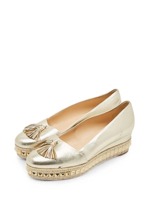Christian Louboutin Pre-Owned Carmel tassel wedge shoes - Gold