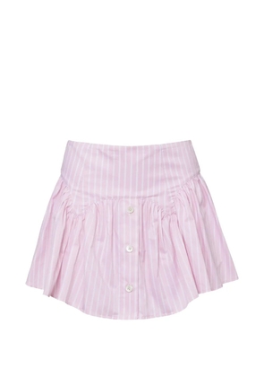 Fleur Du Mal Poplin Garter striped mini skirt - Pink