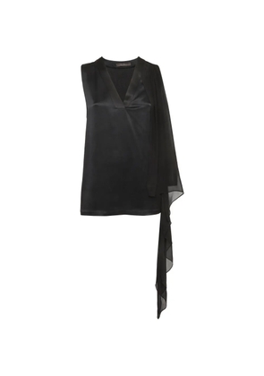 Max Mara draped satin top - Black
