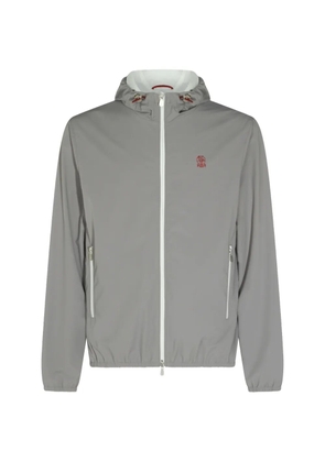 Brunello Cucinelli hooded windbreaker jacket - Grey