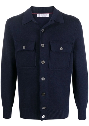 Brunello Cucinelli two-pocket cashmere cardigan - Blue